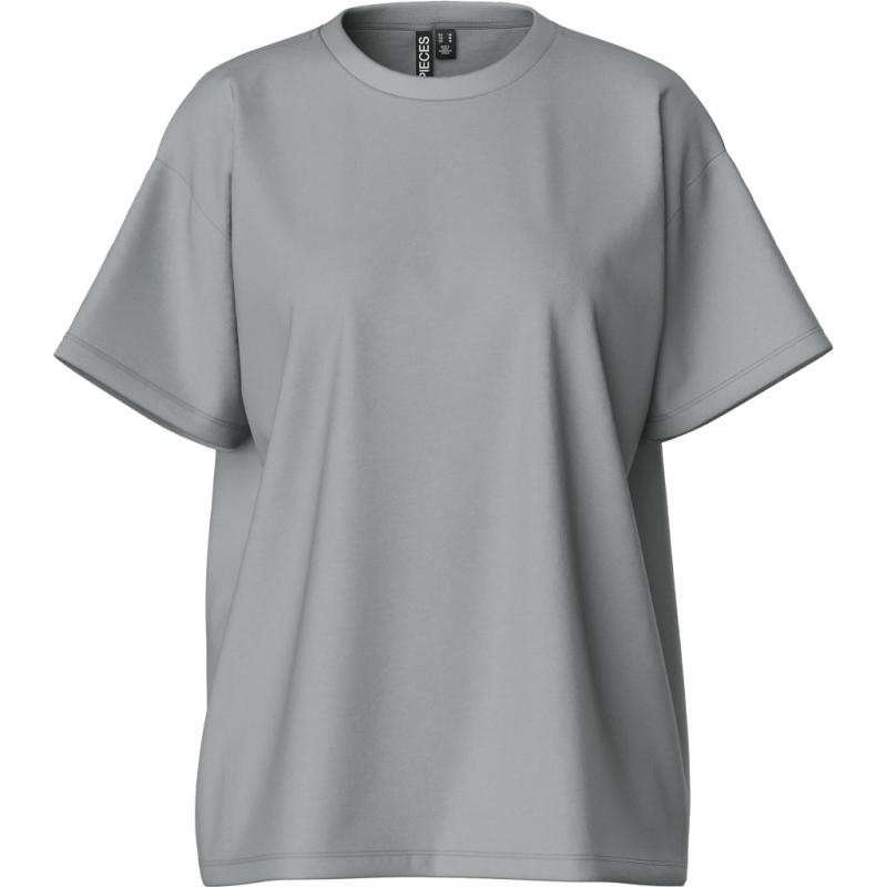 Dame T Shirt Pcskylar Ultimate Grey fra Pieces