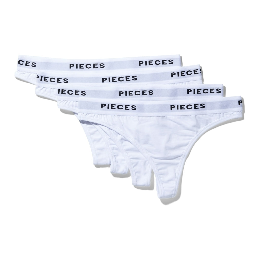 Dame Thong Pclogo Bright White fra Pieces