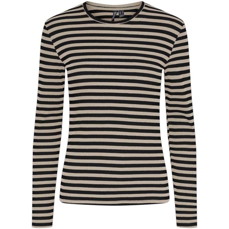 Dame Top Pcruka   Silver Mink Black fra Pieces