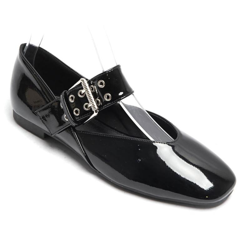 Sandrine Dame Ballerina Sko 6689   Black fra Shoes
