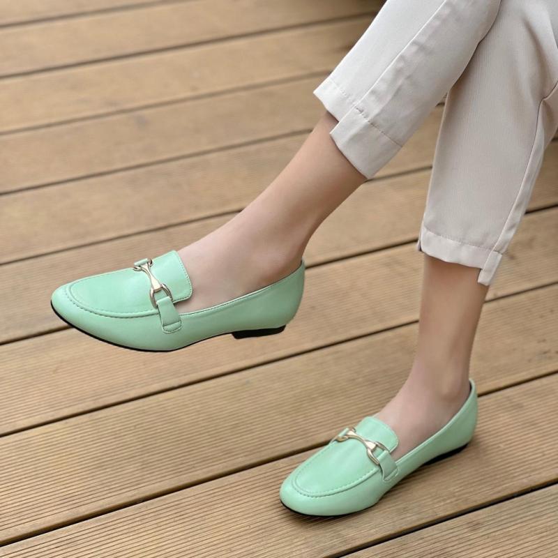 Silia Dame Loafers 77 327   Green fra Shoes