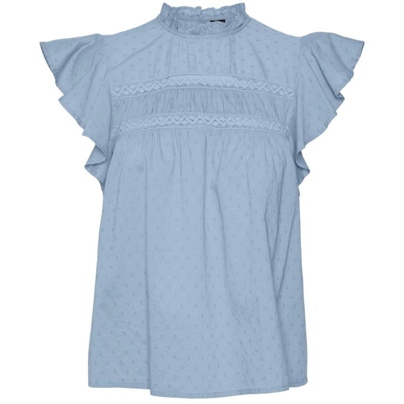 Dame Bluse Vmtrine   Cashmere Blue fra Vero Moda