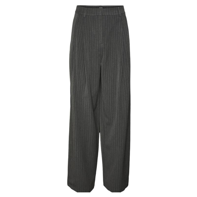 Dame Bukser Vmsilje   Dark Grey Melange Pinstripe fra Vero Moda