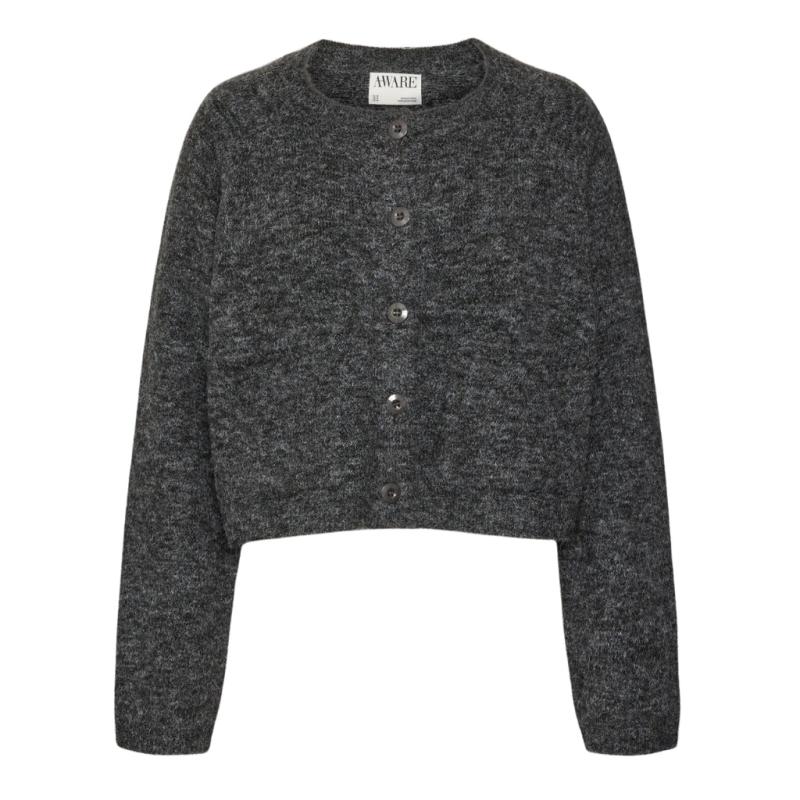 Dame Cardigan Vmokanni   Dark Grey Melange fra Vero Moda