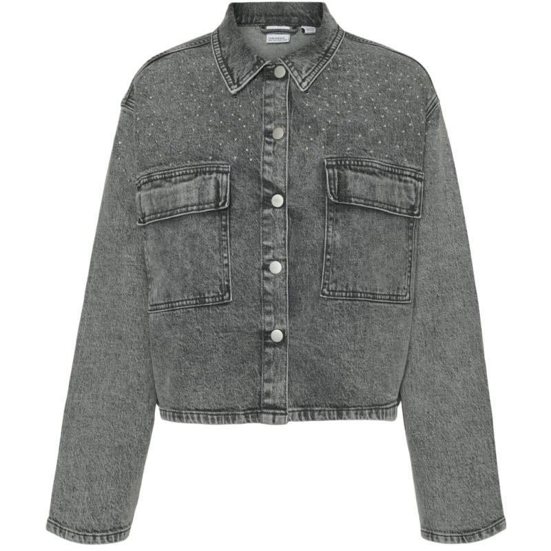 Dame Skjorte Vmellas   Light Grey Denim Studs fra Vero Moda