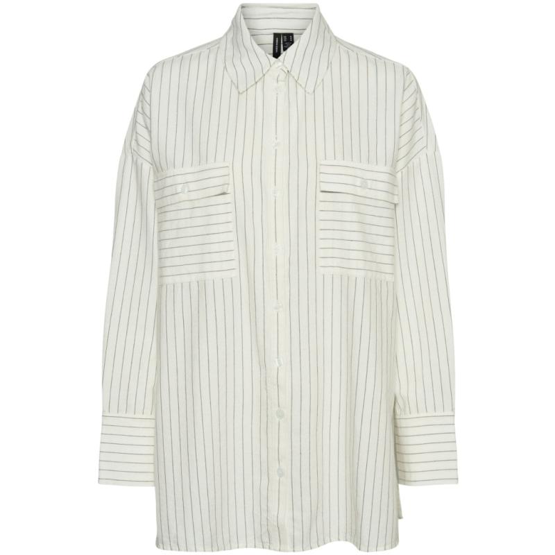 Dame Skjorte Vmsiri   Asphalt Snow White fra Vero Moda