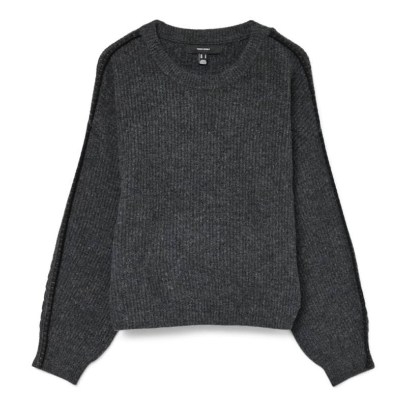 Dame Strik Vmzora   Asphalt W. Black Stitch fra Vero Moda