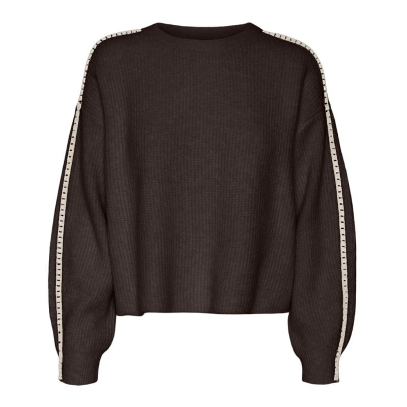 Dame Strik Vmzora   Chocolate Torte W. Birch Stitch fra Vero Moda