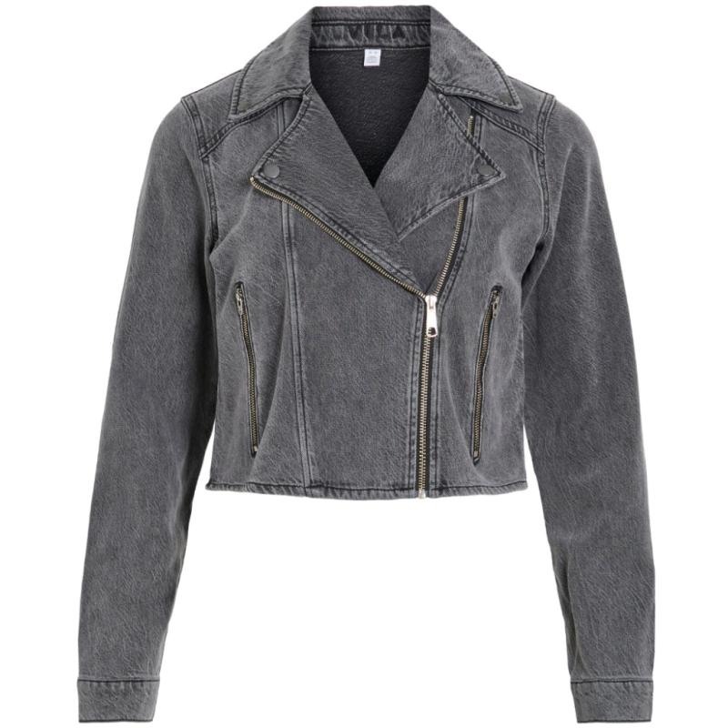 Dame Jakke Vikiki   Medium Grey Denim fra Vila