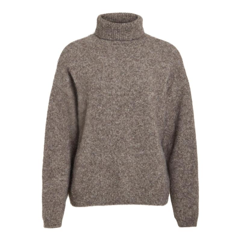 Dame Strik Vijada   Taupe Gray Melange fra Vila