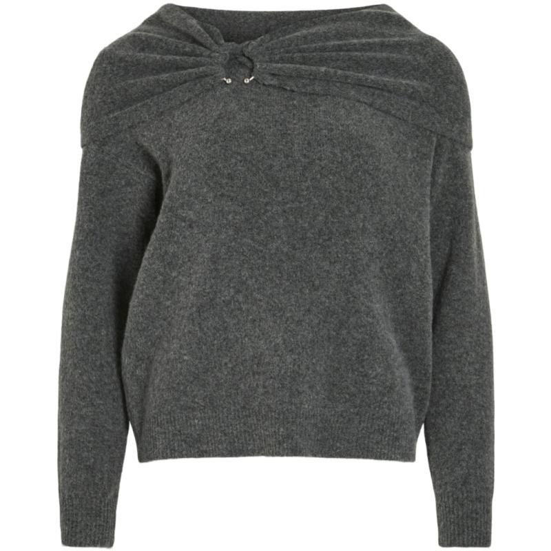 Dame Strik Vikenya   Dark Grey Melange fra Vila
