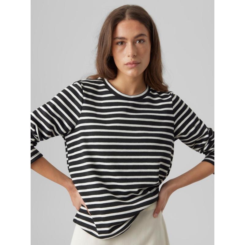 Vmmathilde Ls T Shirt D1   Black White Stripes fra Vero Moda