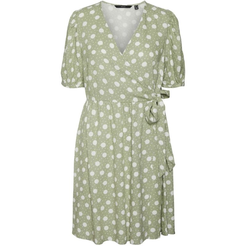 Dame Kjole Vmjesmilo   Desert Sage Snow White Dots fra Vero Moda