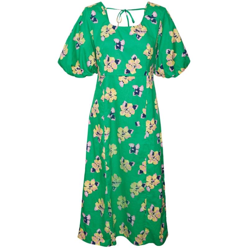 Dame Kjole Vmliva   Bright Green Big Flower fra Vero Moda
