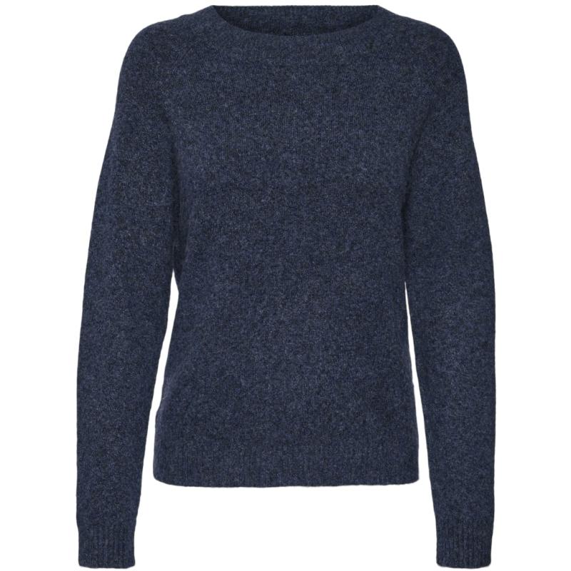 Dame Strik Vmdoffy   Navy Blazer W. Black Melange fra Vero Moda