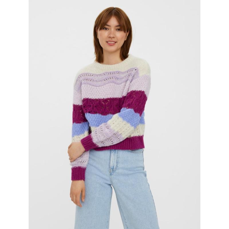 Dame Strik Vmnewboho   Birch Viola Lavender Fog fra Vero Moda