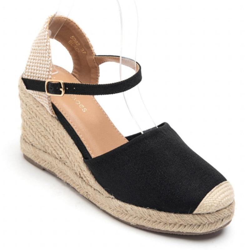 Vicca Dame Plateau Sandal 5982   Black fra Shoes