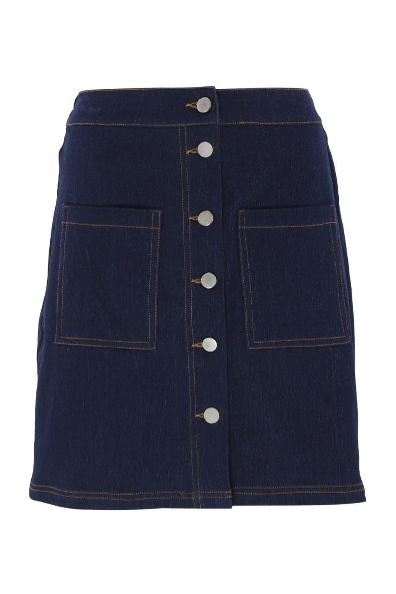 Nederdel   Amy Denim   Solid Blue fra Continue