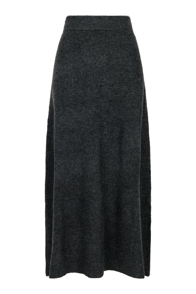 Nederdel   Arwin Knit Skirt   Antracit fra Neo Noir