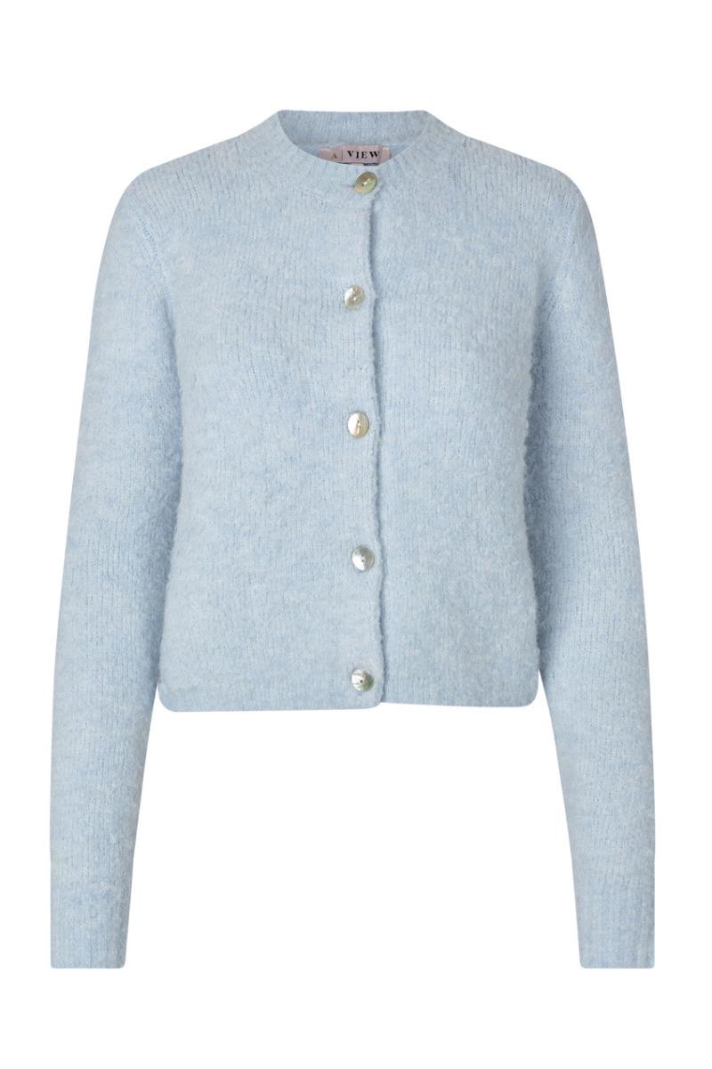 A View   Cardigan   Audrey New Knit Cardigan   Light Blue fra A-view