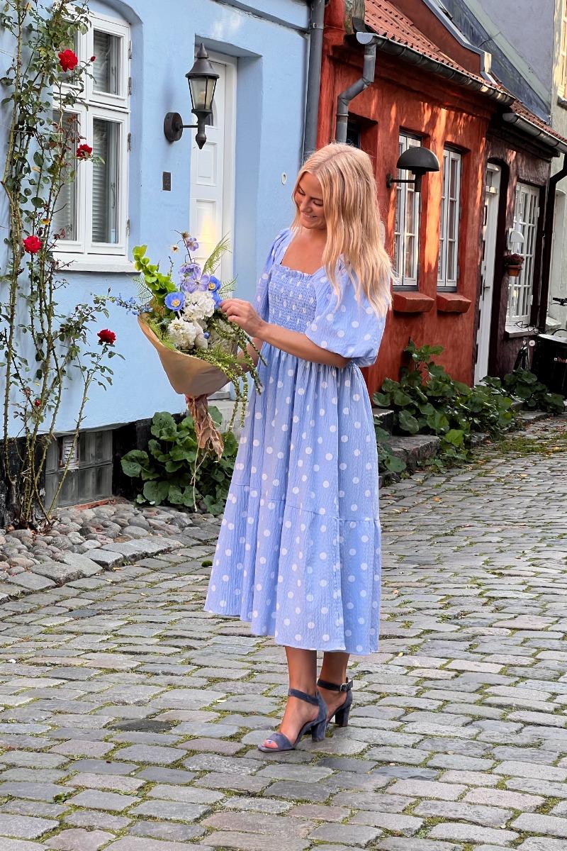 A View   Kjole   Cheri Dot Dress   Blue White fra A-view