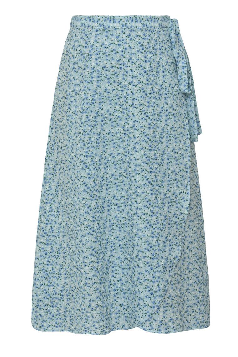 A View   Nederdel   Peony Wrap Skirt   Blue White fra A-view