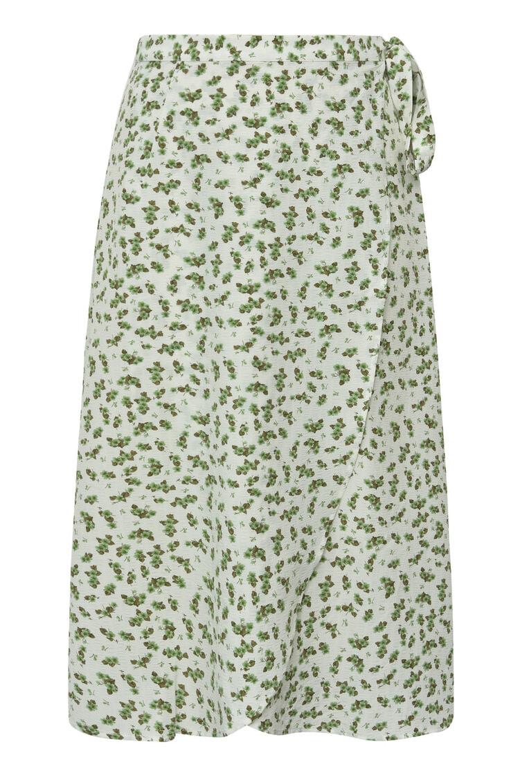 A View   Nederdel   Peony Wrap Skirt   White Green fra A-view