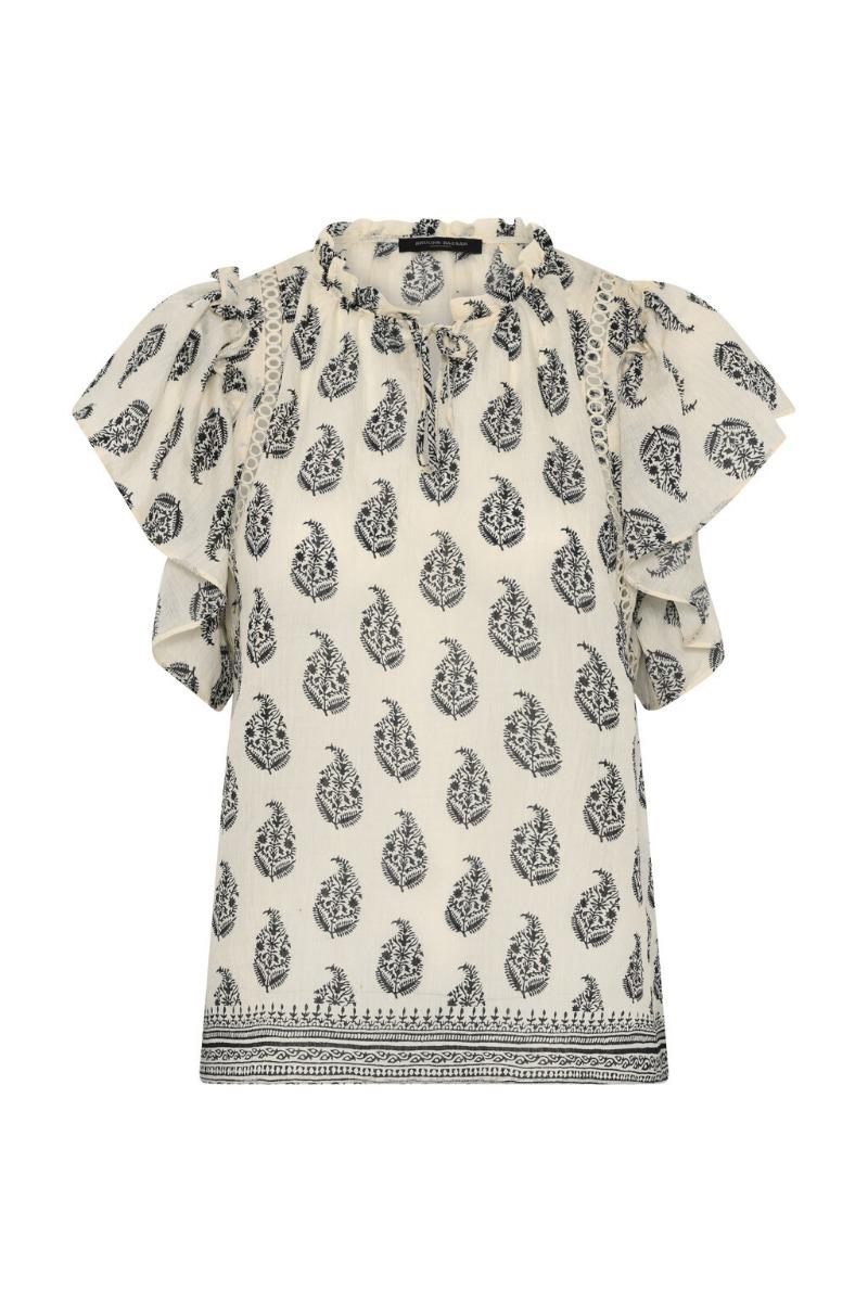 Top   Women Dusclebbsabina Top   Cream   Black (levering Midt April) fra Bruuns Bazaar