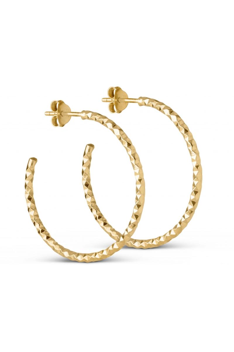 øreringe   Hoops Diamond Cut Large   Gold fra Enamel
