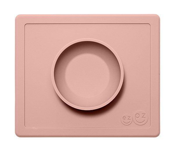 Dækkeserviet Og Skål I ét   Happy Bowl, Støvet Rosa fra Ezpz
