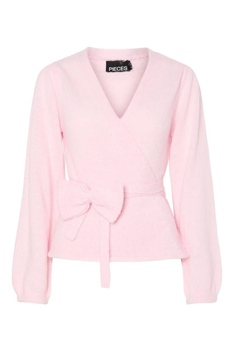 Cardigan   Fleur Ls V Neck Knit Cardigan   Pink Tulle Melange fra Pieces