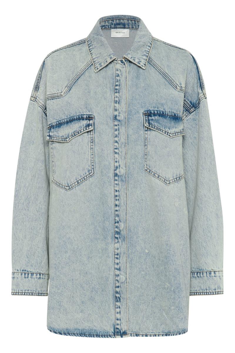 Skjorte   Gzasher Ls Shirt   Mid Acid Wash (levering Midt April) fra Gestuz