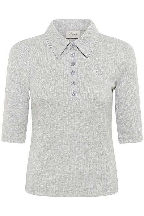T Shirt   Gzdrew Polo Mel Top   Grey Mélange fra Gestuz