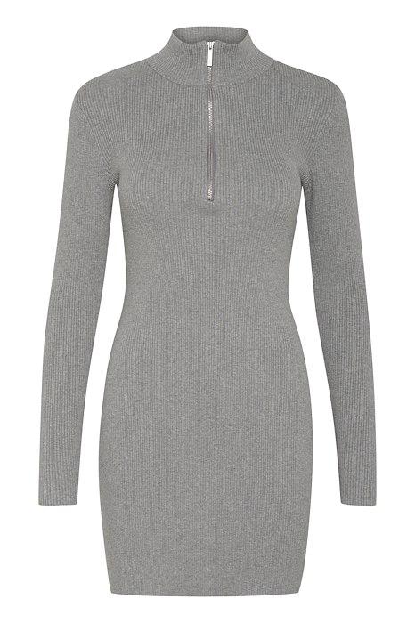 Kjole   Yasmiagz Zipper Short Dress   Grey Melange fra Gestuz