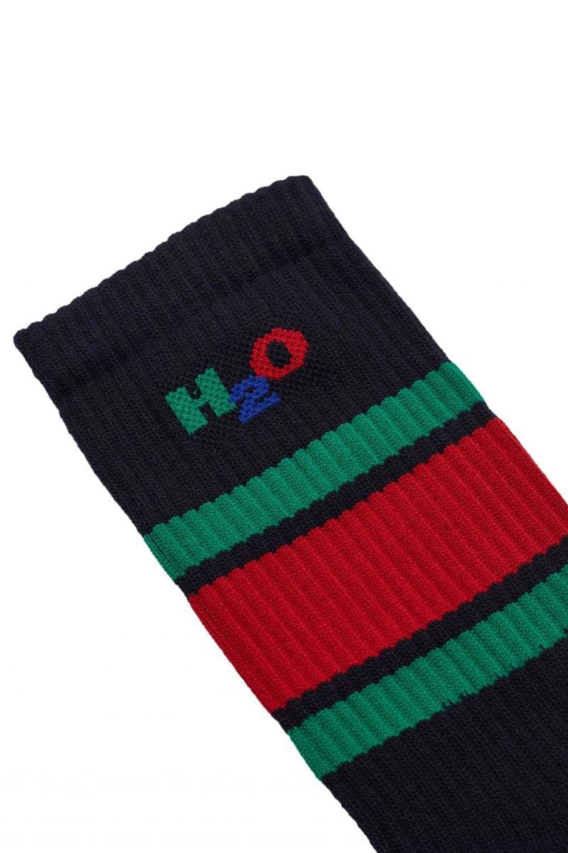H2o   Strømper   Crew Sock   Navy Green Red fra H2oconsignment