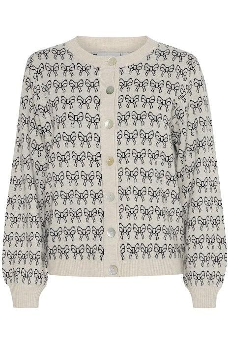 Cardigan   Brielle   Oatmeal W. Black fra Ichi