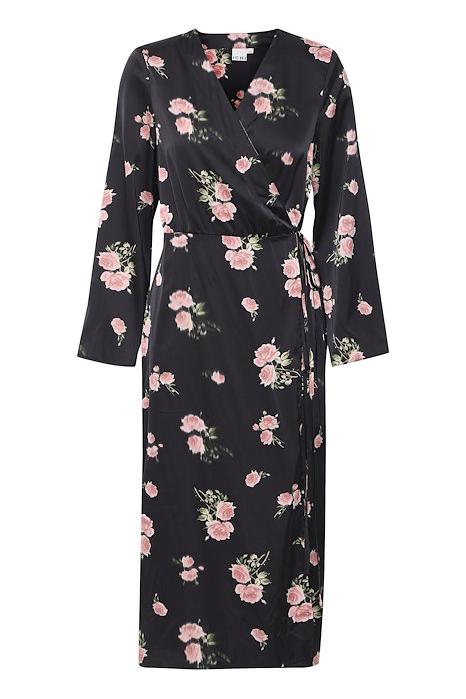 Kjole   Ixrose Dr   Black W Pink fra Ichi