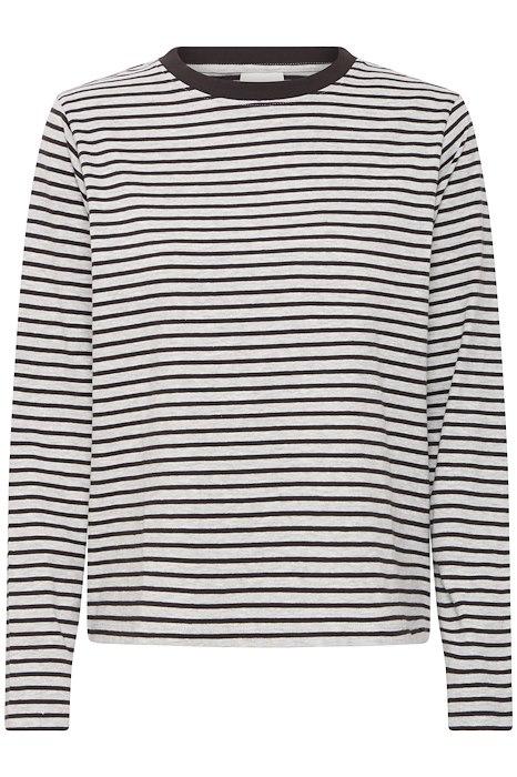 Bluse   Mira Loose   Grey Melange W. Black fra Ichi