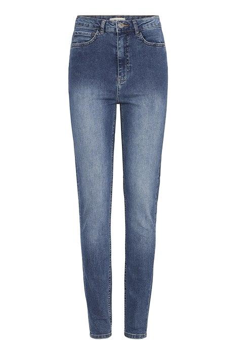 Jeans   Twiggy Slim Hw   Medium Blue fra Ichi