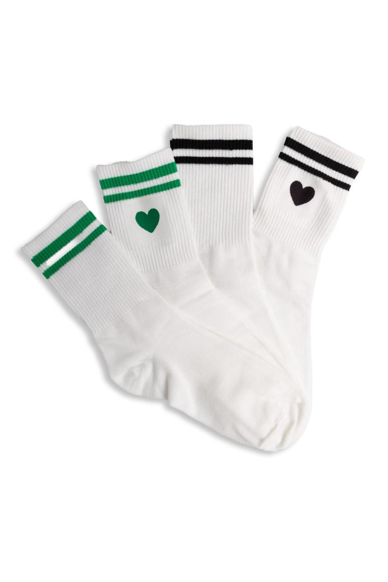 Strømper   Lara 2 Pack Socks   Black Green fra Lucky Lemon