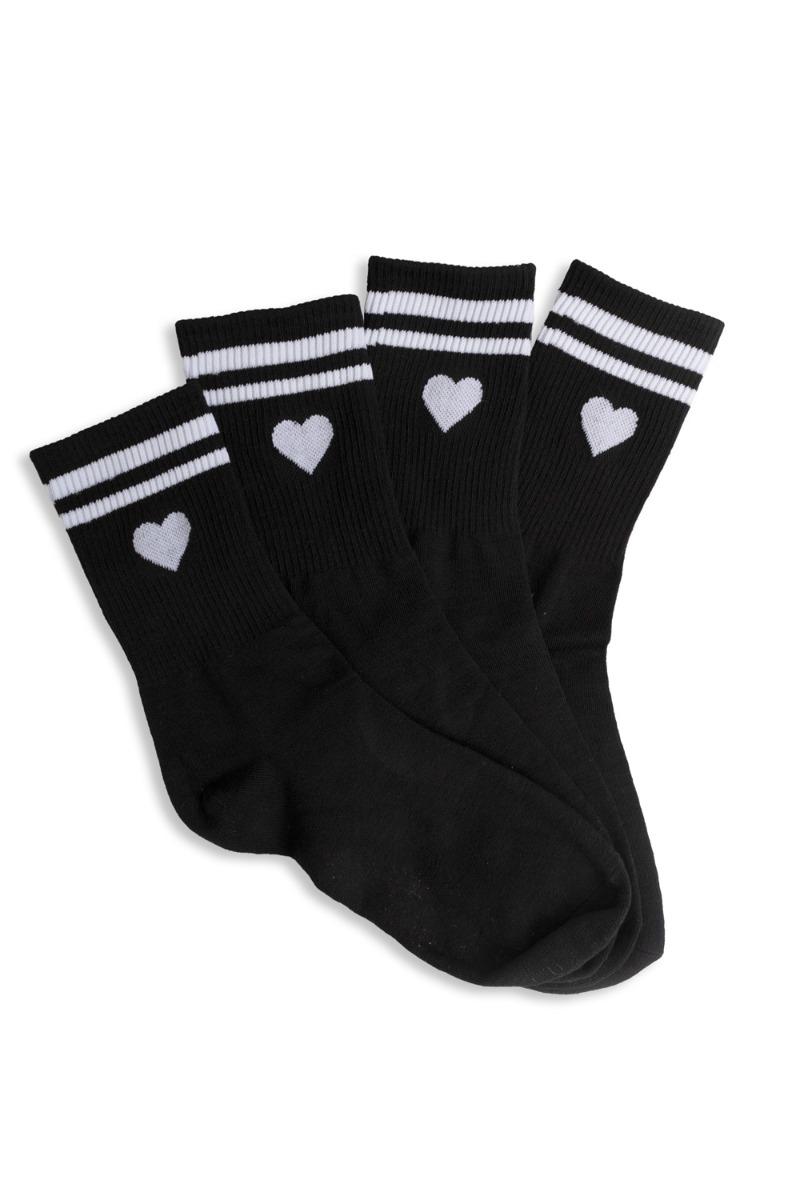 Strømper   Lara 2 Pack Socks   Black Black fra Lucky Lemon