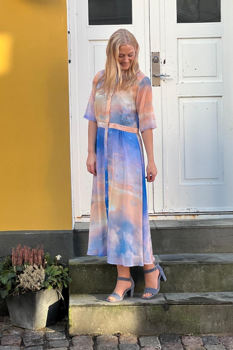Kjole   Kyndall Ss Skye Dress   Cerulean (levering Start Marts) fra Nümph