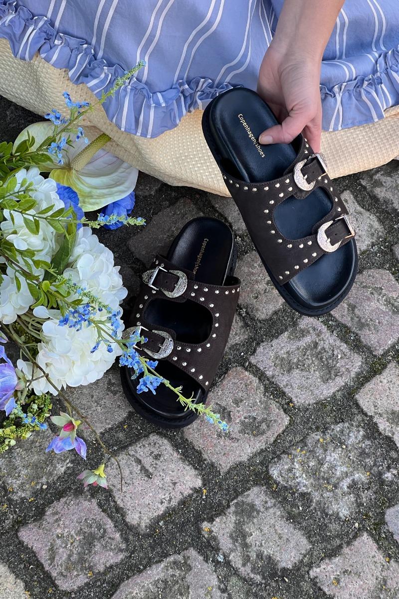 Sandal   Hold On   Dark Brown (levering Start Marts) fra Copenhagen Shoes