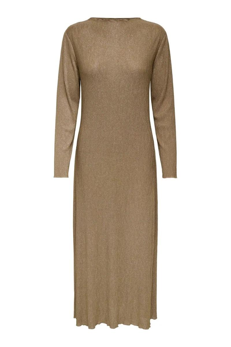 Kjole    Amalfi L S Pleat Dress   Sepia Tint fra Jdy