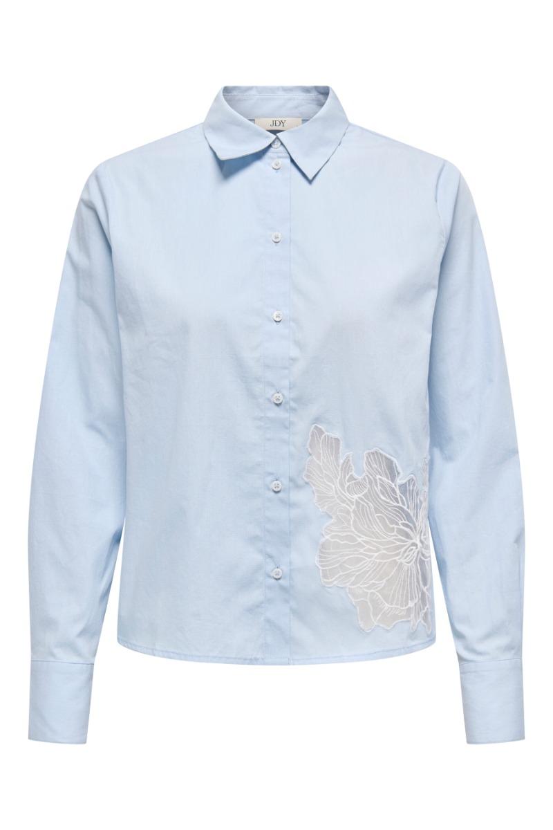 Skjorte Flora L S Embroidery Shirt Cashmere Blue fra Jdy