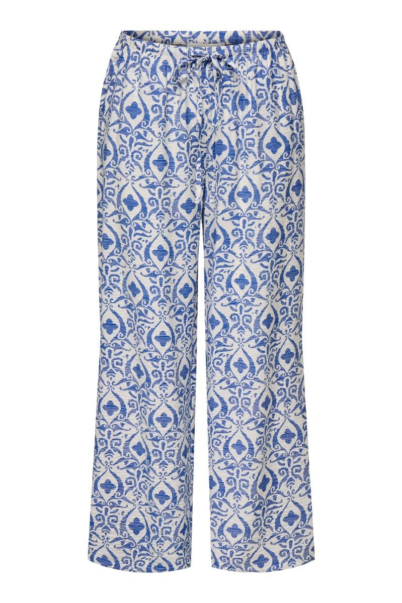 Bukser   May Life Mw Wide Pant   Birch Blue Ikat fra Jdy
