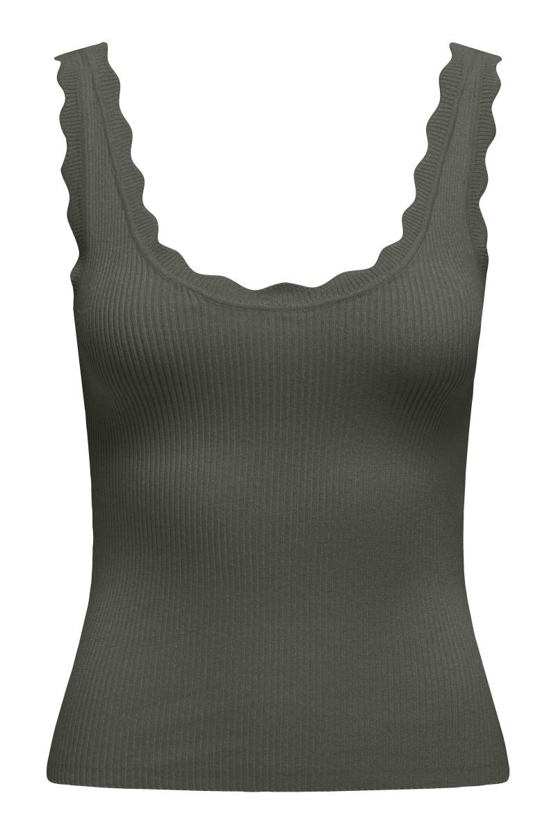 Top   Nanna S L Scallop Edge Top   Kambaba fra Jdy