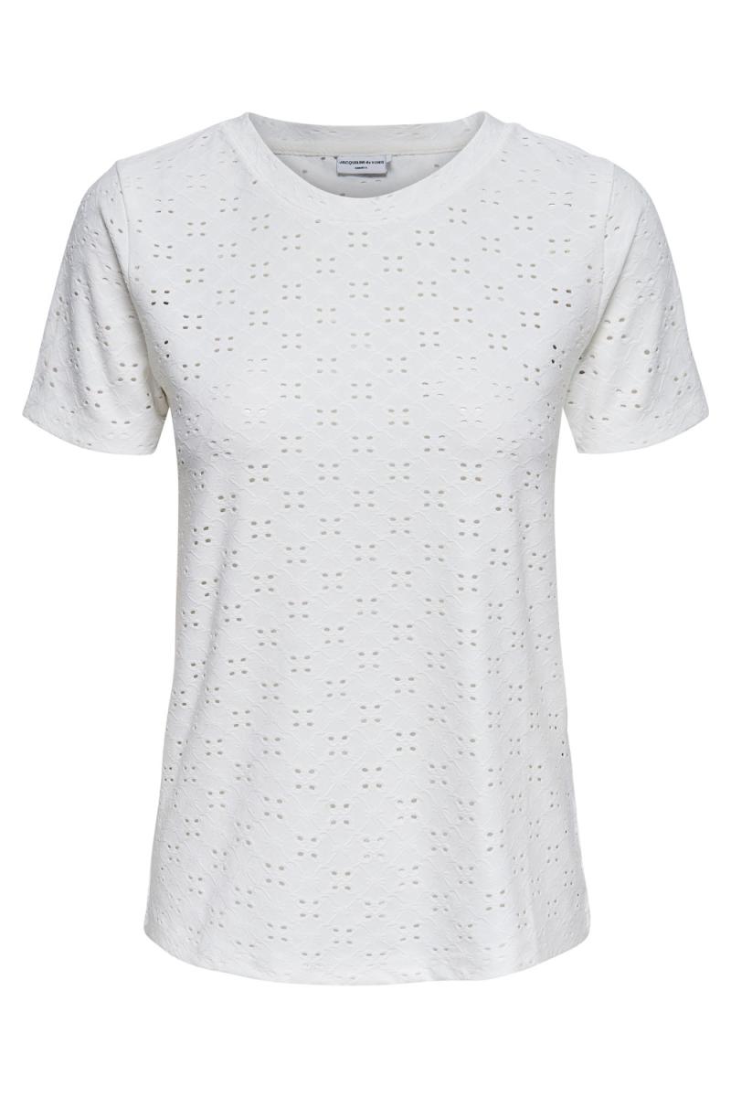 T Shirt   Cathinka S S Tag Top   Cloud Dancer fra Jdy