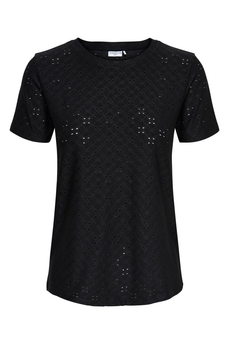T Shirt   Cathinka S S Tag Top   Black fra Jdy