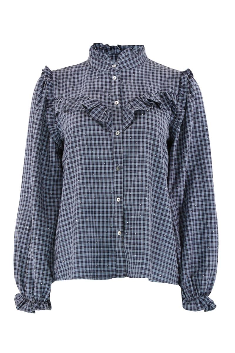 Skjorte   Lina Check   Blue Check fra Continue